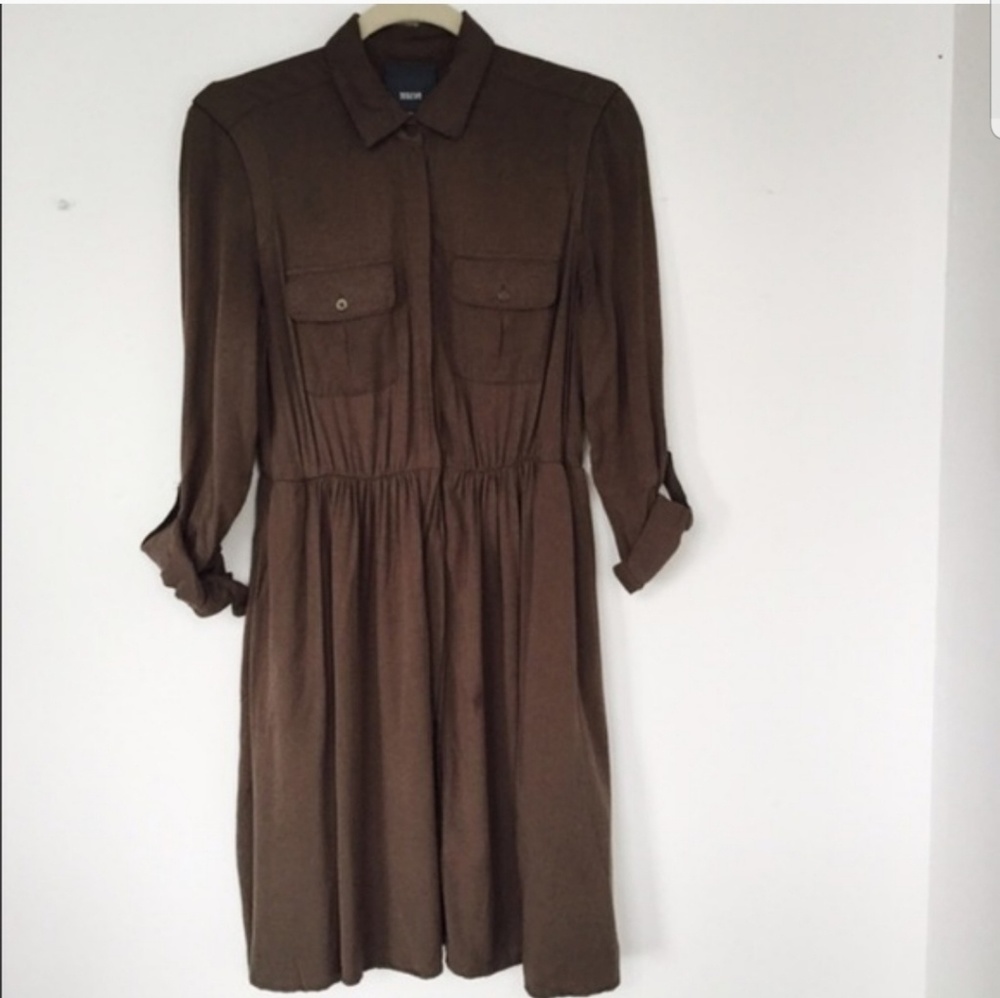 Anthropologie olive green dress